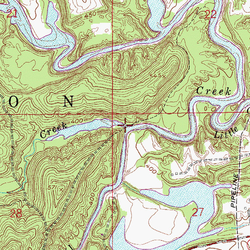 Topographic Map of Clover Lick Creek, IN