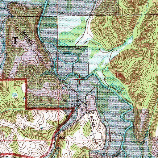Topographic Map of Combs Branch, IN