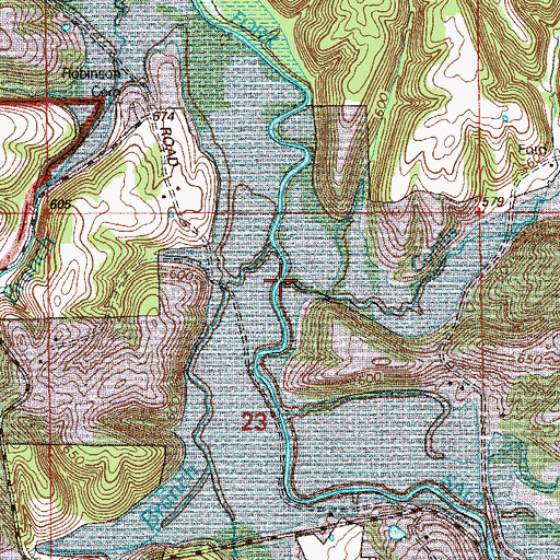 Topographic Map of Combs Creek, IN