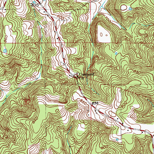 Topographic Map of Concord Church, IN
