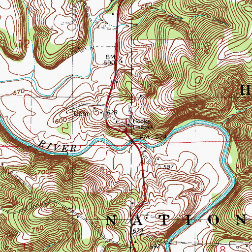 Topographic Map of Cooks Chapel, IN