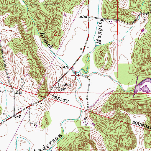 Topographic Map of Coon Branch, IN