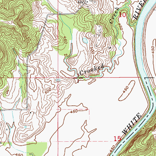 Topographic Map of Coon Hollow, IN