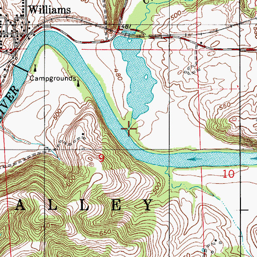 Topographic Map of Crooked Creek, IN