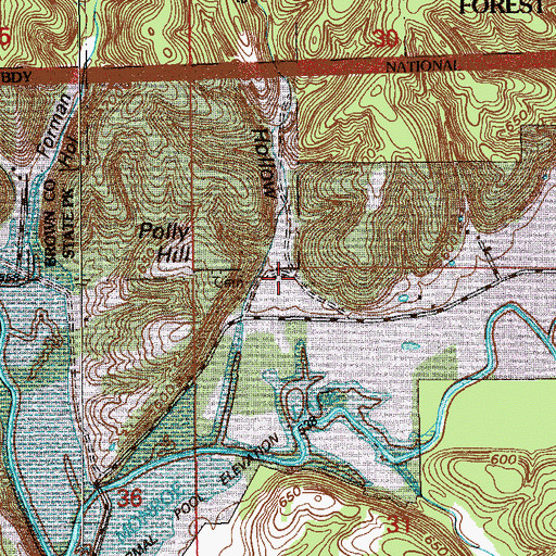 Topographic Map of Dave Hollow, IN