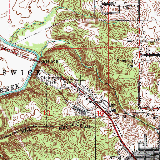 Topographic Map of Dickinson Park, IN