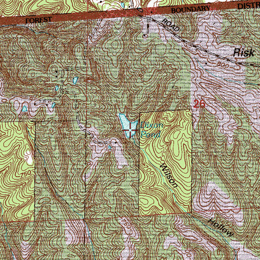 Topographic Map of Dixon Pond, IN
