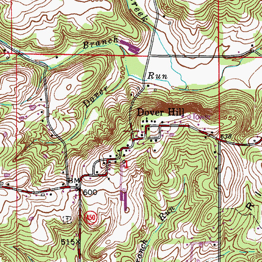 Topographic Map of Dover Hill, IN