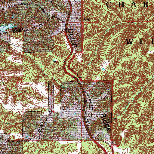 Topographic Map of Dutch Ridge, IN