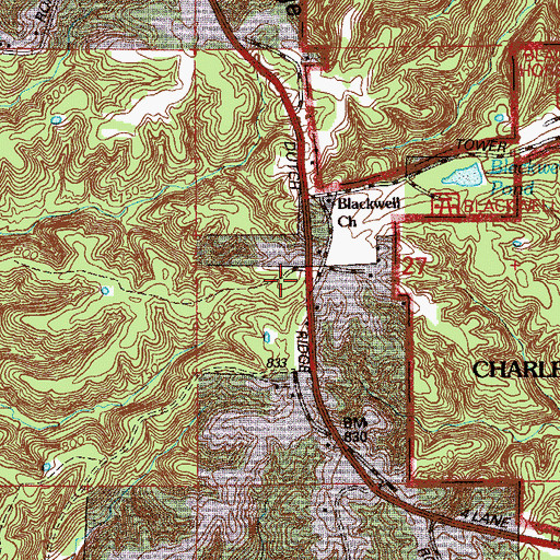 Topographic Map of Dutch Ridge Lookout Tower, IN