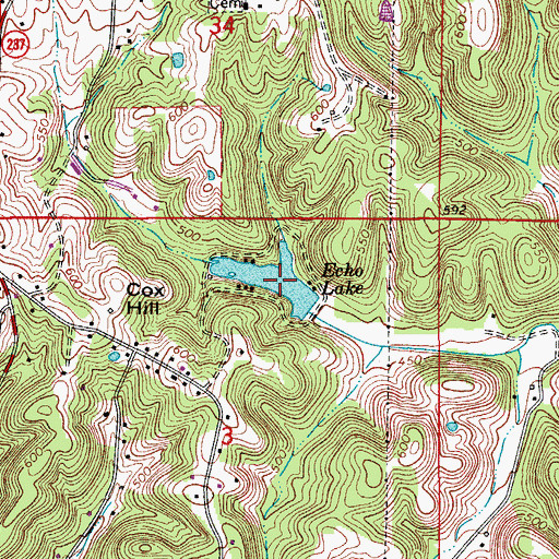 Topographic Map of Echo Valley Lake, IN