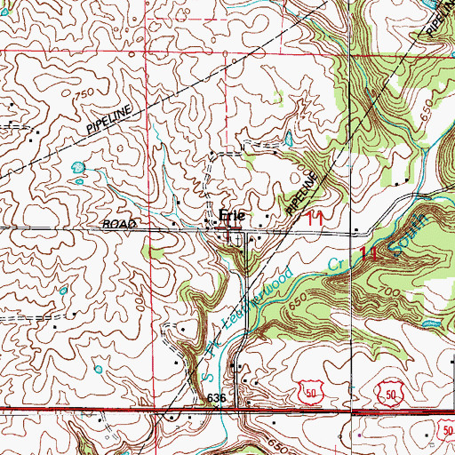 Topographic Map of Erie, IN