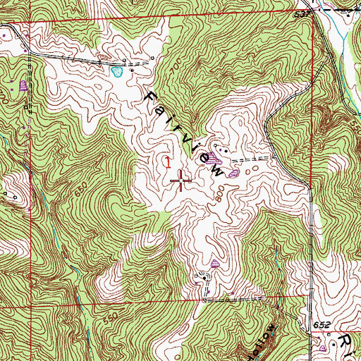 Topographic Map of Fairview Ridge, IN