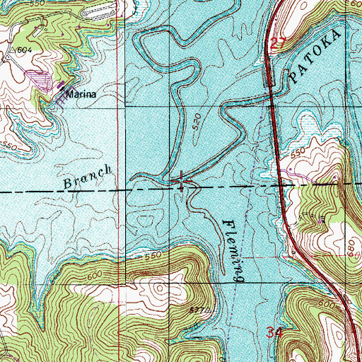 Topographic Map of Fleming Creek, IN