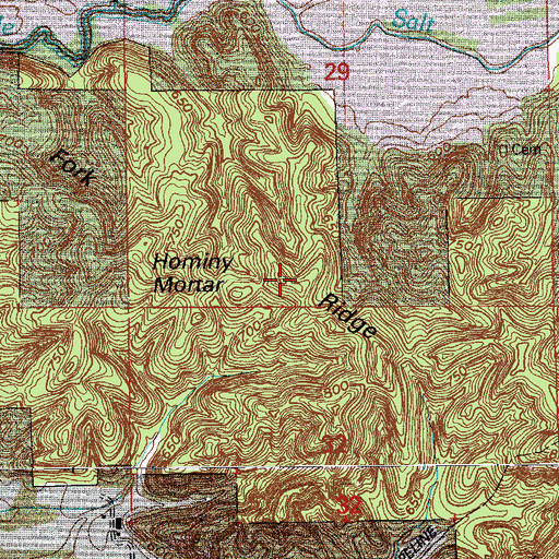 Topographic Map of Fork Ridge, IN