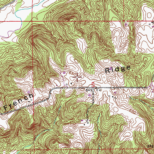 Topographic Map of French Ridge, IN
