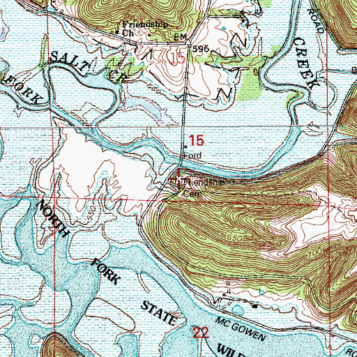 Topographic Map of Friendship Cemetery, IN
