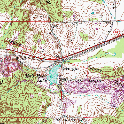 Topographic Map of Georgia, IN