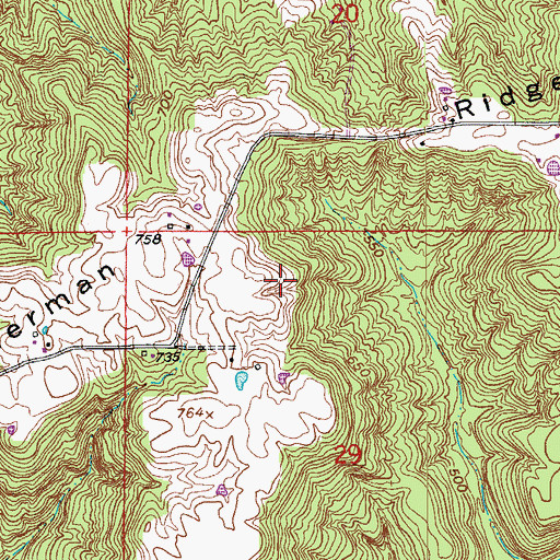 Topographic Map of German Ridge, IN