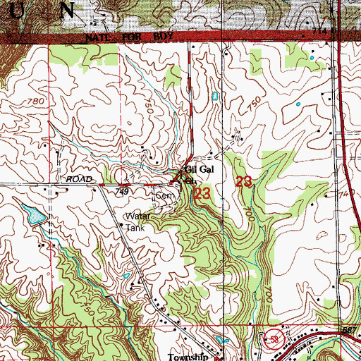 Topographic Map of Gil Gal Church, IN