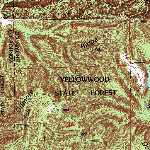 Topographic Map of Gilmore Ridge, IN
