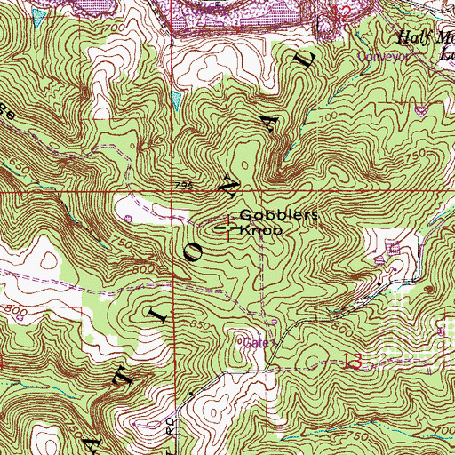 Topographic Map of Gobblers Knob, IN