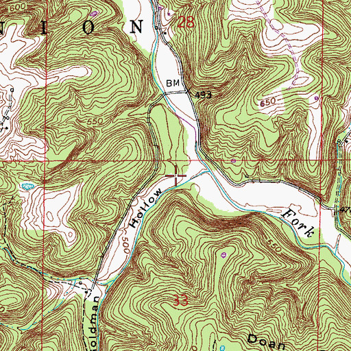 Topographic Map of Goldman Hollow, IN