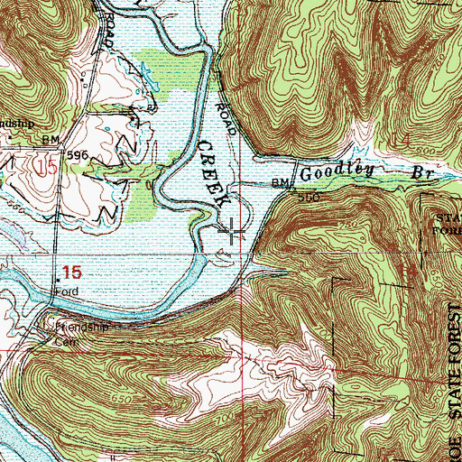 Topographic Map of Goodley Branch, IN