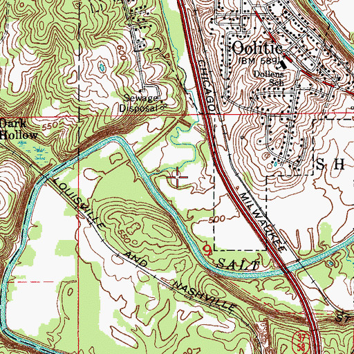 Topographic Map of Goose Creek, IN