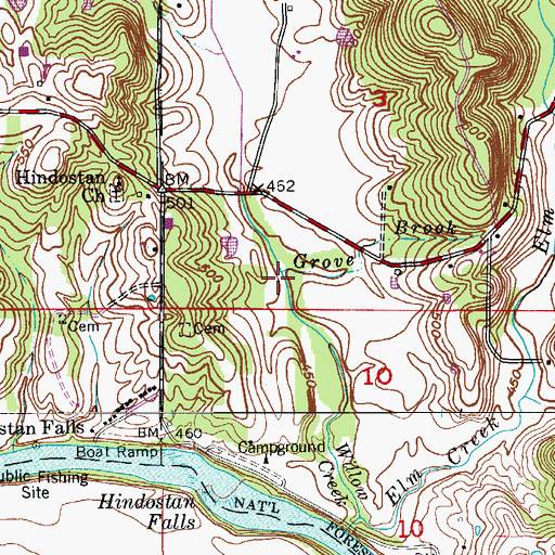 Topographic Map of Grove Brook, IN