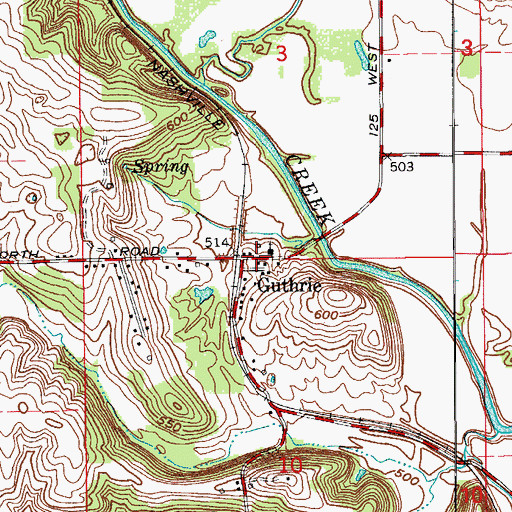 Topographic Map of Guthrie, IN