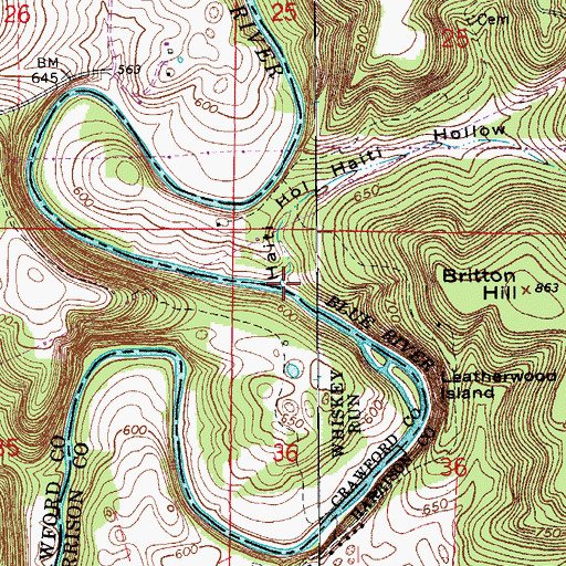 Topographic Map of Haiti Hollow, IN