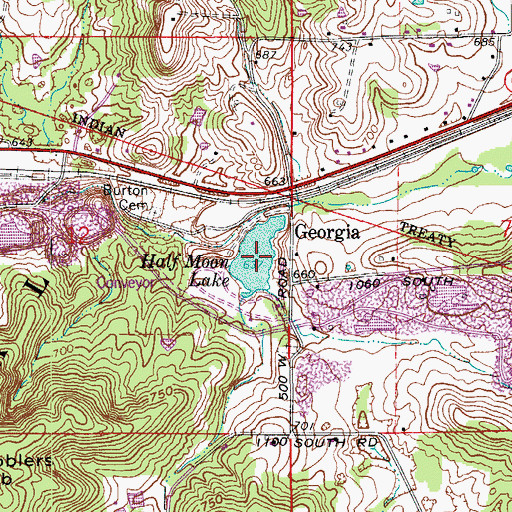 Topographic Map of Half Moon Lake, IN