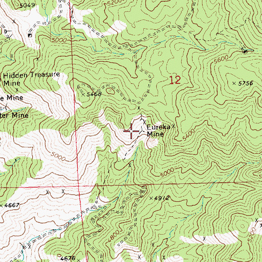 Topographic Map of Eureka Mine, AZ