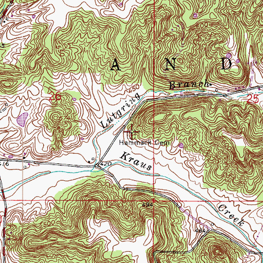 Topographic Map of Hammack Cemetery, IN