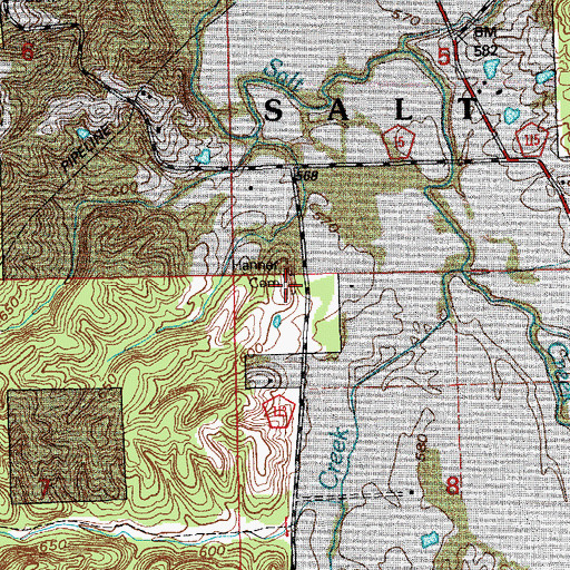 Topographic Map of Hanner Cemetery, IN