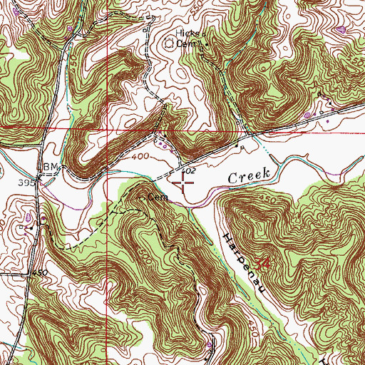 Topographic Map of Harpenau Hollow, IN