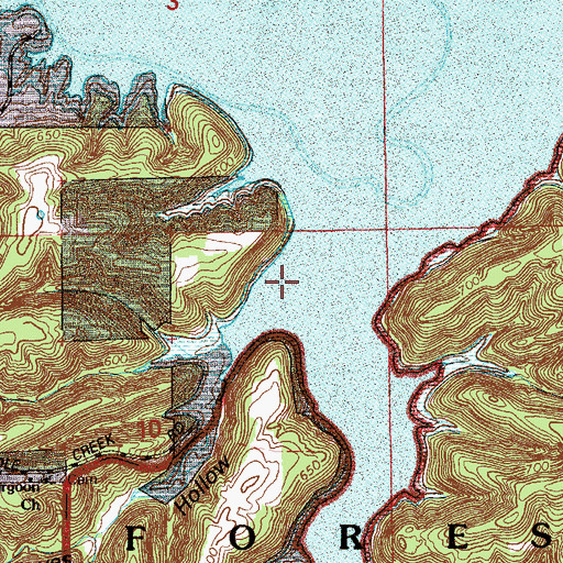 Topographic Map of Hayes Hollow, IN