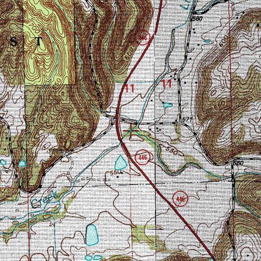 Topographic Map of Henderson Creek, IN