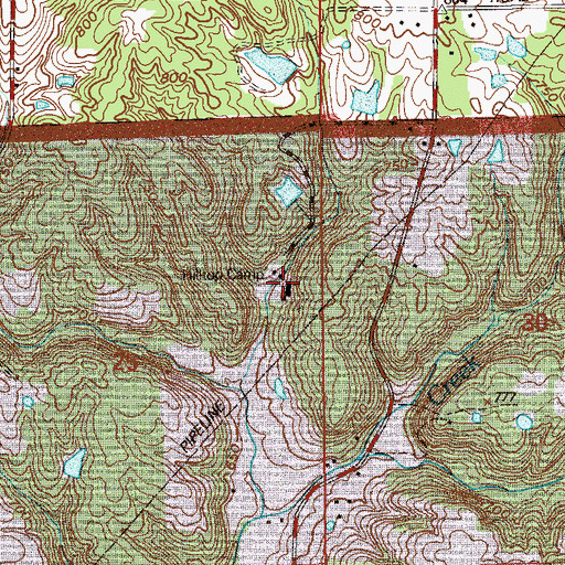 Topographic Map of Hilltop Camp, IN