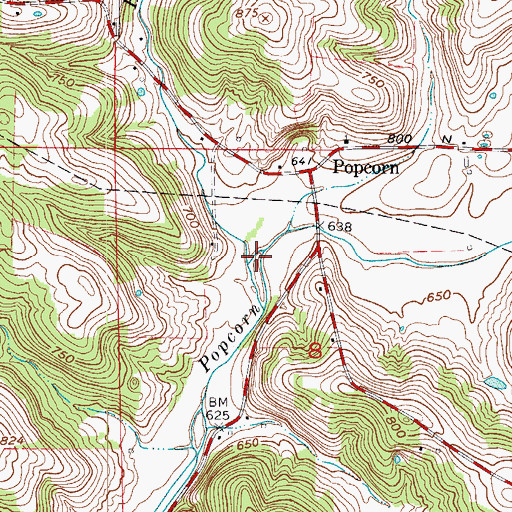 Topographic Map of Hodge Branch, IN