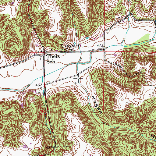 Topographic Map of Hogan Hollow, IN