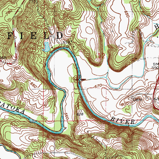 Topographic Map of Hogs Defeat Creek, IN