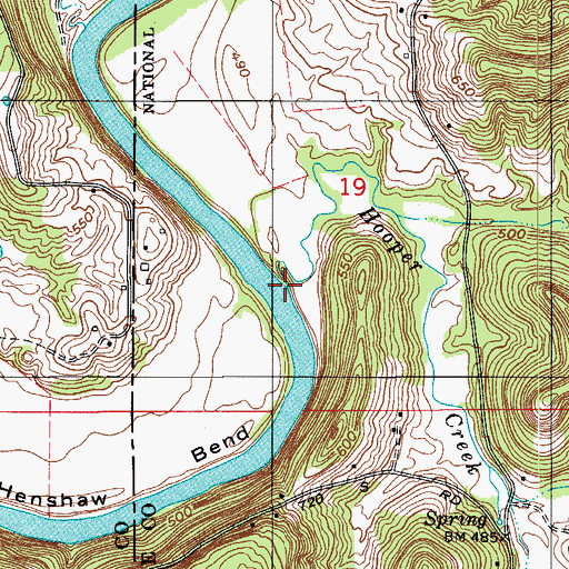 Topographic Map of Hooper Creek, IN