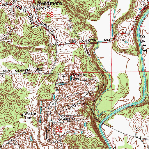Topographic Map of Hopkins Cemetery, IN