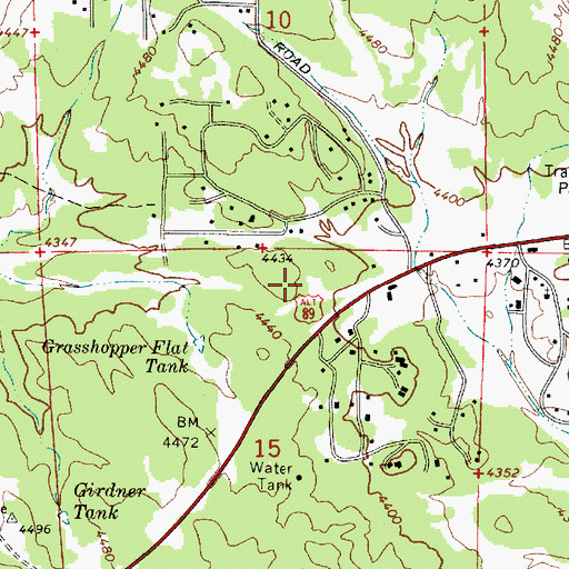Topographic Map of KAZM-AM (Sedona), AZ