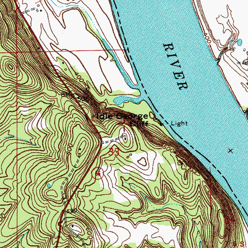 Topographic Map of Idle George Cliff, IN