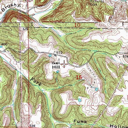 Topographic Map of Ikel Hill, IN