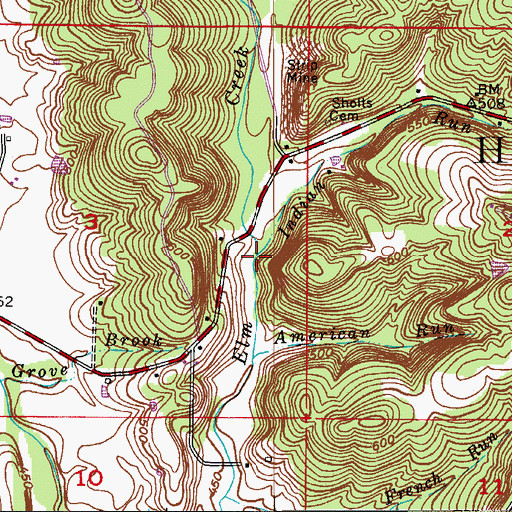Topographic Map of Indian Run, IN