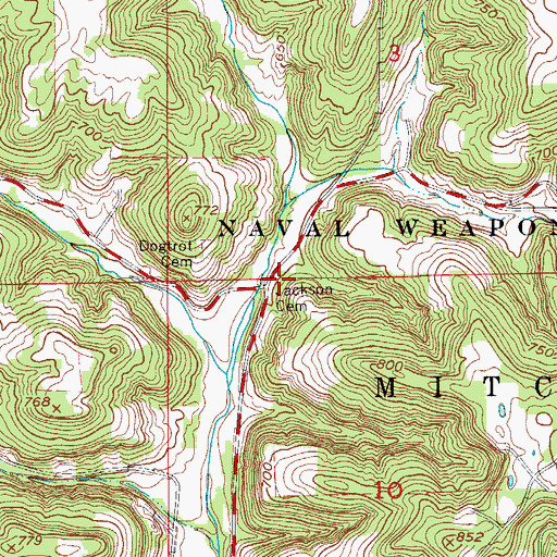 Topographic Map of Jackson Cemetery, IN